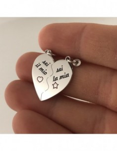 Ciondolo Argento Rodiato Cuore Divisibile [136bd826] 2