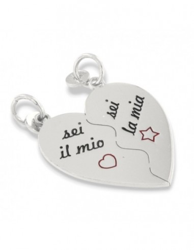 Ciondolo Argento Rodiato Cuore Divisibile [6d355c53]