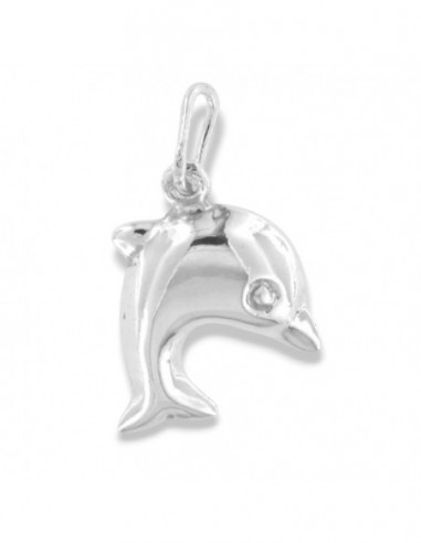 Ciondolo Argento Rodiato Delfino 3D [38b6637c]