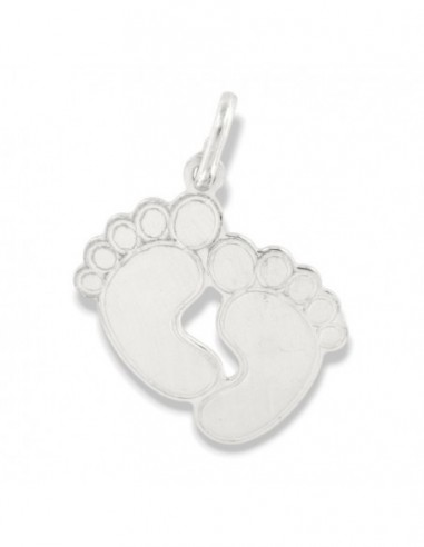 Ciondolo Argento Rodiato Piedi Uniti Bambino [75546e02]