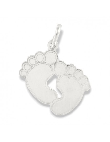 Ciondolo Argento Rodiato Piedi Uniti Bambino [75546e02]