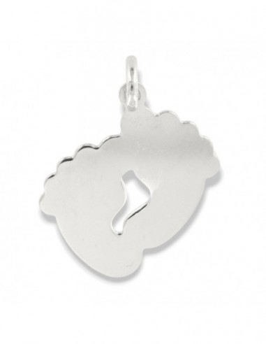 Ciondolo Argento Rodiato Piedi Uniti Bambino [2bb242b0]