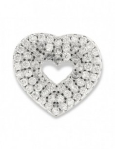 Ciondolo Argento Rodiato Cuore Zirconi Bianchi [af610afc]