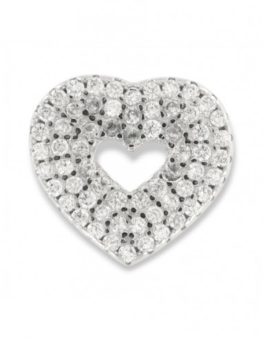 Ciondolo Argento Rodiato Cuore Zirconi Bianchi [af610afc]