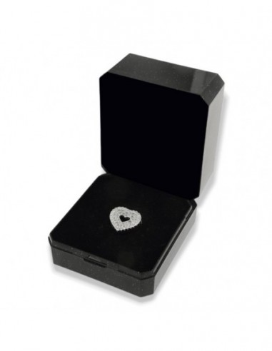 Ciondolo Argento Rodiato Cuore Zirconi Bianchi [c2fa5ea2]