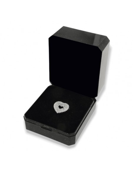 Ciondolo Argento Rodiato Cuore Zirconi Bianchi [c2fa5ea2]