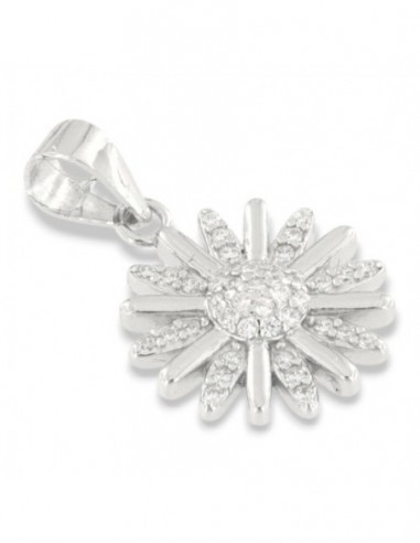 Ciondolo Argento Rodiato Margherita Zirconi Bianchi [257561cb]