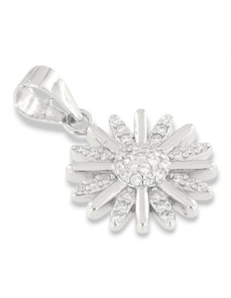 Ciondolo Argento Rodiato Margherita Zirconi Bianchi [257561cb]