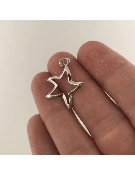 Ciondolo Argento Rodiato Stella Stilizzata Vuota [affdd8d7]