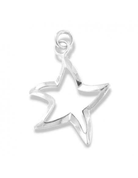 Ciondolo Argento Rodiato Stella Stilizzata Vuota [1db05ecd]