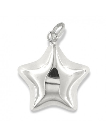 Ciondolo Argento Stella Grande Liscia 3D Bombata [9a1c86cc]