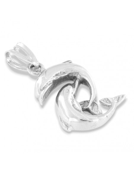 Ciondolo Argento Rodiato Coppia Delfini [4aa4cff6]
