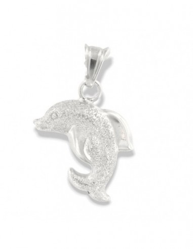 Ciondolo Argento Pendente Delfino Diamantato [2d6e8ef7]