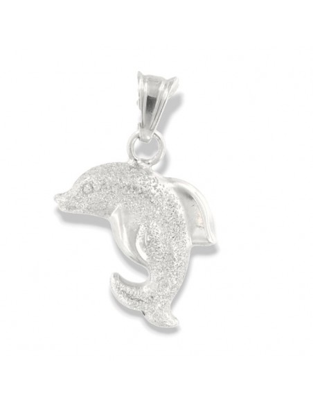 Ciondolo Argento Pendente Delfino Diamantato [2d6e8ef7]