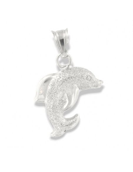 Ciondolo Argento Pendente Delfino Diamantato [c66db62b]