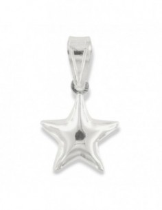 Ciondolo Argento Rodiato Stella Piccola Liscia 3D [48b10434]