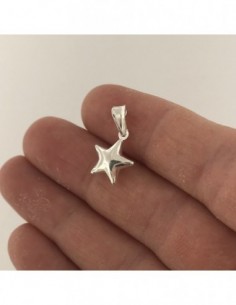 Ciondolo Argento Rodiato Stella Piccola Liscia 3D [48b10434] 2