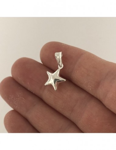 Ciondolo Argento Rodiato Stella Piccola Liscia 3D [4bfdf219]