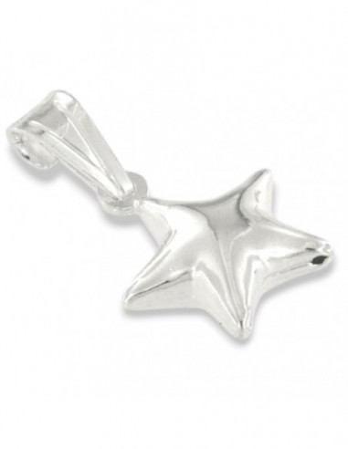 Ciondolo Argento Rodiato Stella Piccola Liscia 3D [fce0331d]
