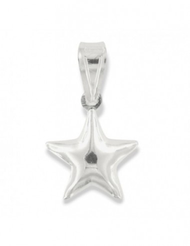 Ciondolo Argento Rodiato Stella Piccola Liscia 3D [f9b07403]