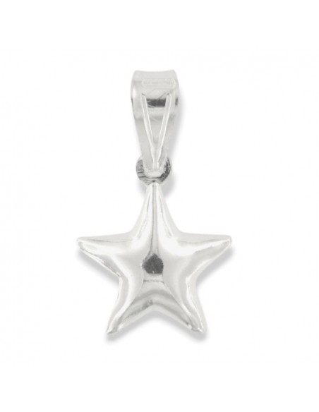 Ciondolo Argento Rodiato Stella Piccola Liscia 3D [f9b07403]