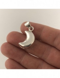 Ciondolo Argento Luna 3D Grande [b08449dd] 2