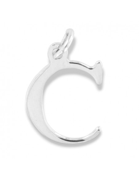 Ciondolo Argento Rodiato Lettera C Liscia [69cc3152]