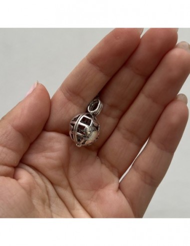 Ciondolo Argento Rodiato Mappamondo Apribile 15MM [1fb2e5ec]