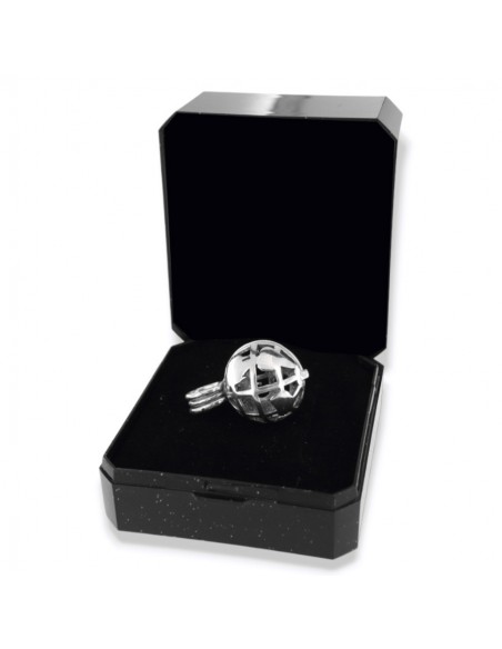 Ciondolo Argento Rodiato Mappamondo Apribile 15MM [1ae2a2f2]