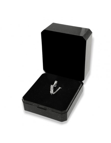 Ciondolo Argento Rodiato Iniziale Lettera V [be72e56d]