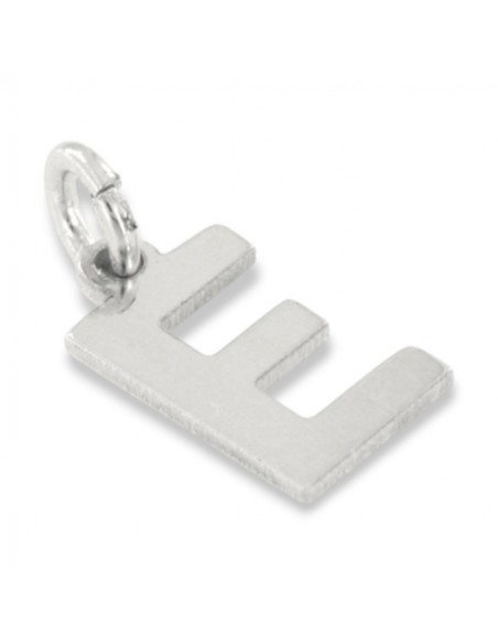 Ciondolo Argento Rodiato Iniziale E Liscia [d5c66660]