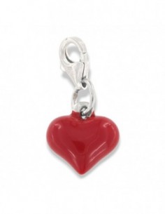 Ciondolo Argento Pendente Cuore Rosso Smaltato [bdbe016c]