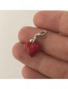 Ciondolo Argento Pendente Cuore Rosso Smaltato [bdbe016c] 2