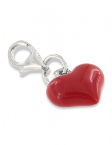 Ciondolo Argento Pendente Cuore Rosso Smaltato [9a3f5cde]