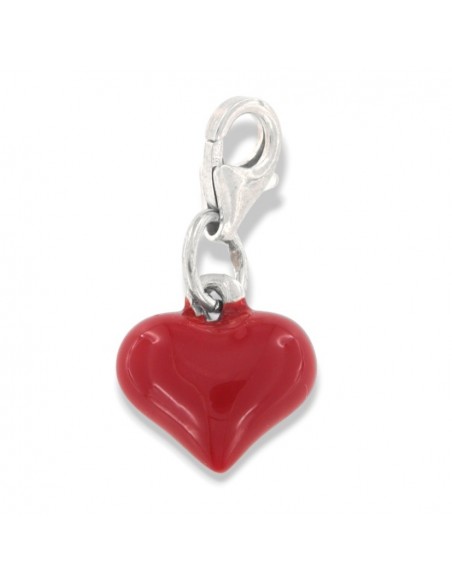 Ciondolo Argento Pendente Cuore Rosso Smaltato [9f6f1bc0]