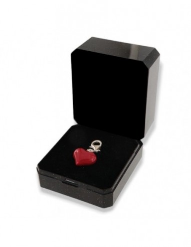 Ciondolo Argento Pendente Cuore Rosso Smaltato [2872dac4]