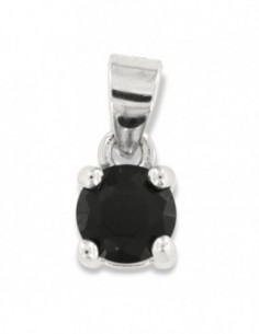 Ciondolo Argento Rodiato Punto Luce 5MM Zircone Nero [58f47720]