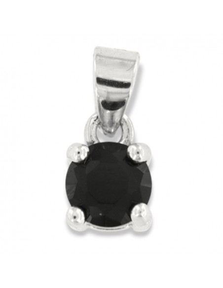 Ciondolo Argento Rodiato Punto Luce 5MM Zircone Nero [58f47720]