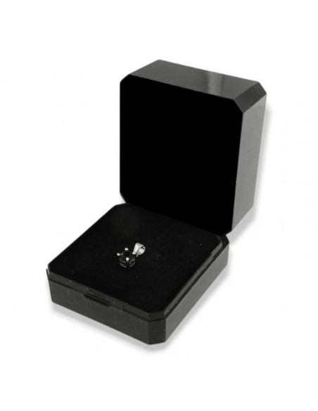 Ciondolo Argento Rodiato Punto Luce 5MM Zircone Nero [ca2c27fa]