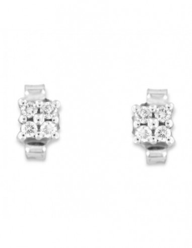 Orecchini Oro Bianco Punto Luce Diamanti 0,08Ct [88242551]