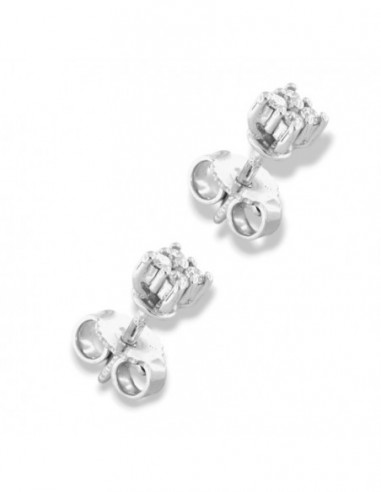 Orecchini Oro Bianco Punto Luce Diamanti 0,08Ct [03ec08e6]