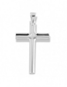 Ciondolo Argento Rodiato Croce Lucida [837c943d]