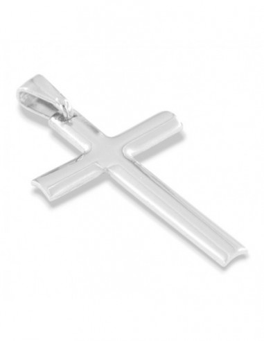 Ciondolo Argento Rodiato Croce Lucida [ec59b4ad]