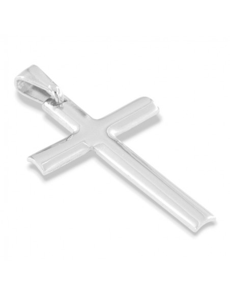 Ciondolo Argento Rodiato Croce Lucida [ec59b4ad]