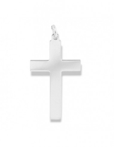 Ciondolo Argento Rodiato Croce Liscia 28MM [862cd323]