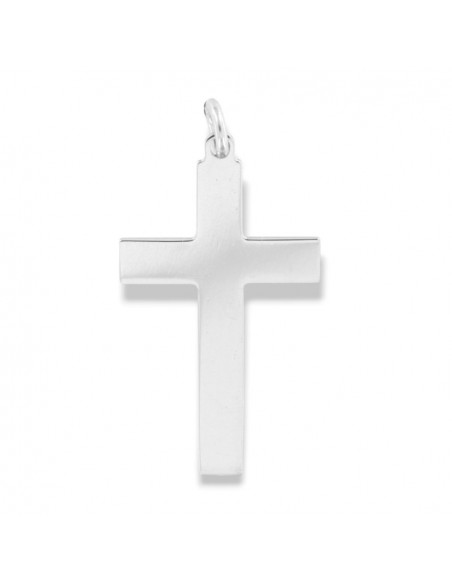 Ciondolo Argento Rodiato Croce Liscia 28MM [862cd323]