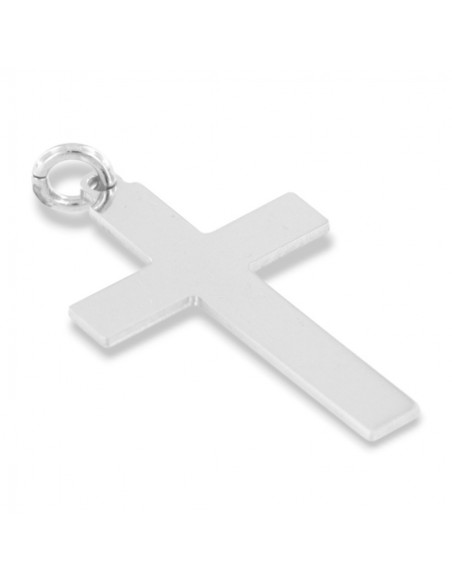 Ciondolo Argento Rodiato Croce Liscia 28MM [791ebfa8]