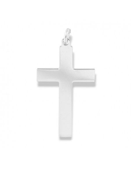 Ciondolo Argento Rodiato Croce Liscia 28MM [7c4ef8b6]