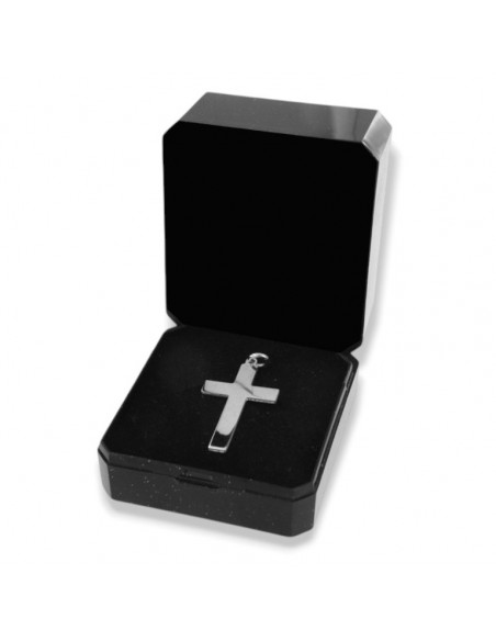 Ciondolo Argento Rodiato Croce Liscia 28MM [cb5339b2]