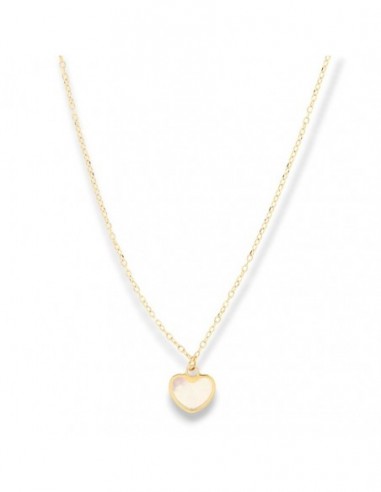 Collana Oro Giallo Cuore Madreperla Bianca [596462dc]